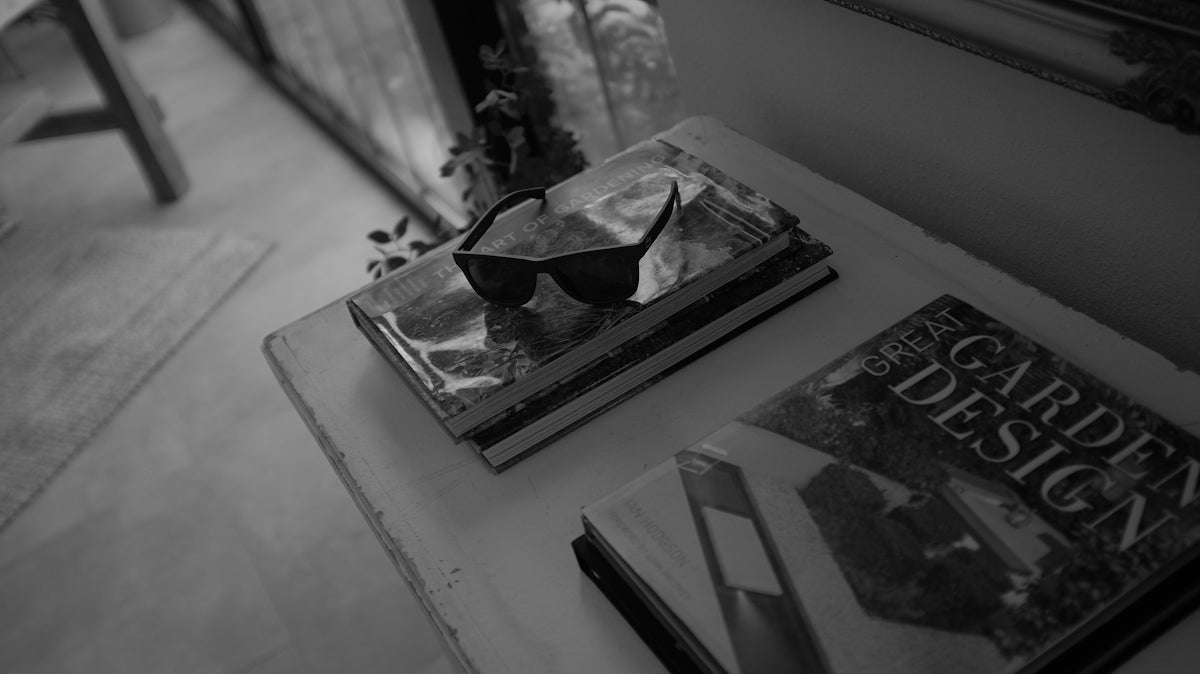 a pair of sunglasses on a table