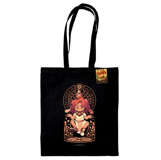 Book cover of: Ilustrata (Pizza Goddess) Black Tote Bag