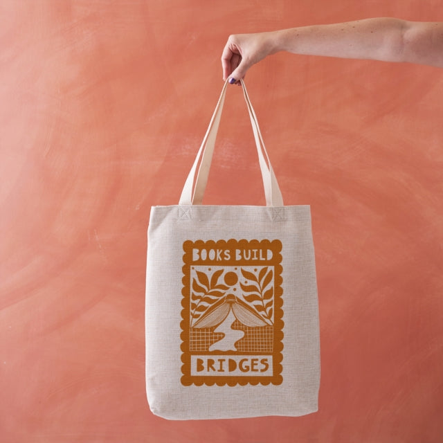Book cover of: Books Build Bridges - Literary Tote Bag