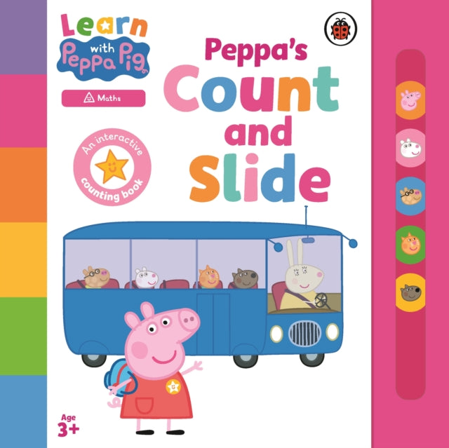 Book cover of: Learn with Peppa: Peppa's Count and Slide. By: Peppa Pig