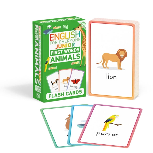 Book cover of: English for Everyone Junior First Words Animals Flash Cards