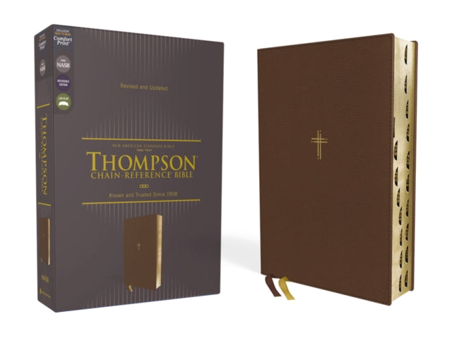 Book cover of: NASB, Thompson Chain-Reference Bible, Leathersoft, Brown, 1995 Text, Red Letter, Thumb Indexed, Comfort Print. By: Zondervan