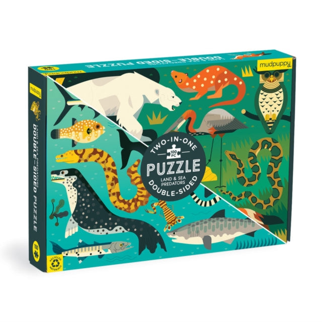 Book cover of: Land & Sea Predators 100 Piece Double-Sided Puzzle