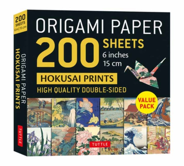 Book cover of: Origami Paper 200 sheets Hokusai Prints 6" (15 cm). By: Tuttle Publishing
