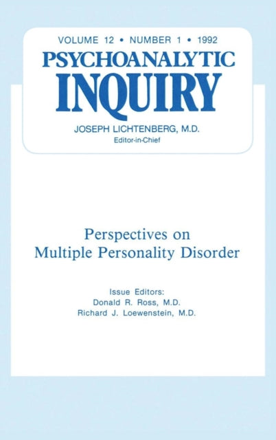 Book cover of: Multiple Personality Disorder. By: Donald R Ross