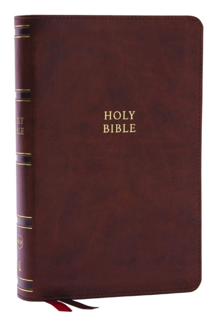 Book cover of: NKJV, Single-Column Reference Bible, Verse-by-verse, Brown Leathersoft, Red Letter, Comfort Print (Thumb Indexed). By: Zondervan