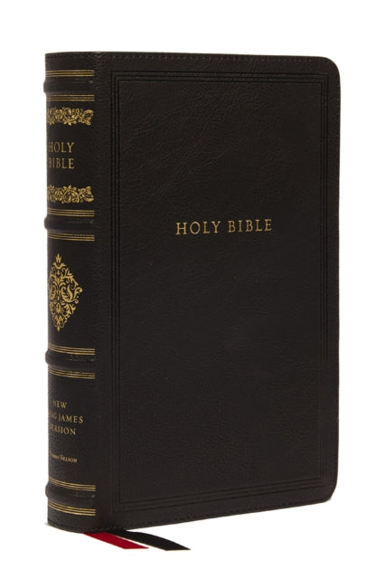 Book cover of: NKJV Large Print Reference Bible, Black Leathersoft, Red Letter, Comfort Print, Thumb Indexed (Sovereign Collection). By: Zondervan