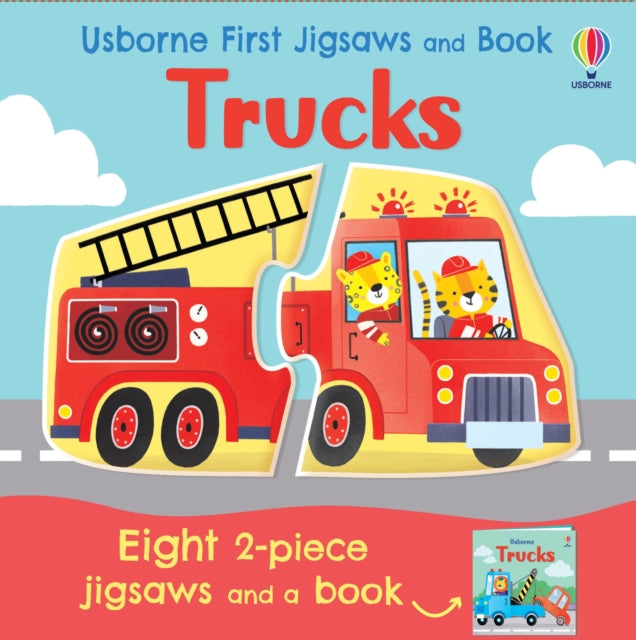 Book cover of: Usborne First Jigsaws and Book: Trucks. By: WHEATLEY, ABIGAIL