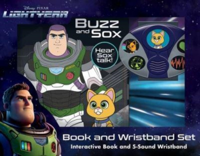 Book cover of: Disney Pixar Lightyear: Buzz and Sox Book and 5-Sound Wristband Set