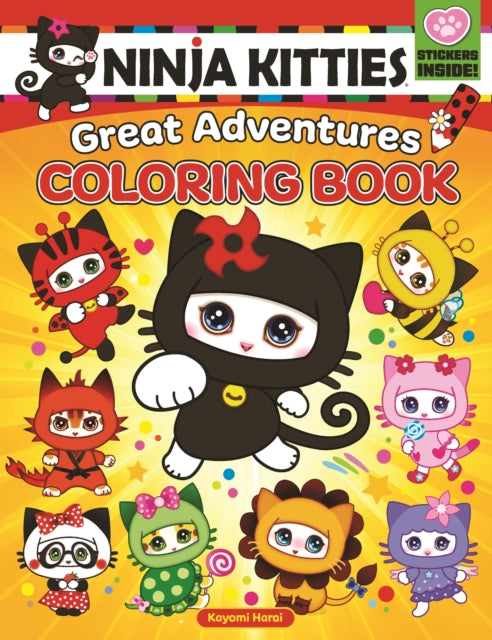 Book cover of: Ninja Kitties Great Adventures Coloring Book. By: Kayomi Harai