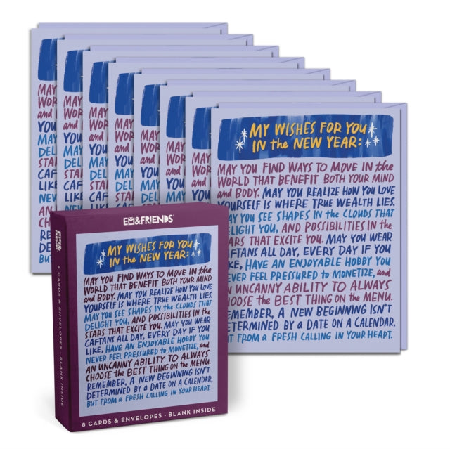Book cover of: Em & Friends Wishes for You Boxed Greeting Cards, Box of 8 Single New Year Cards