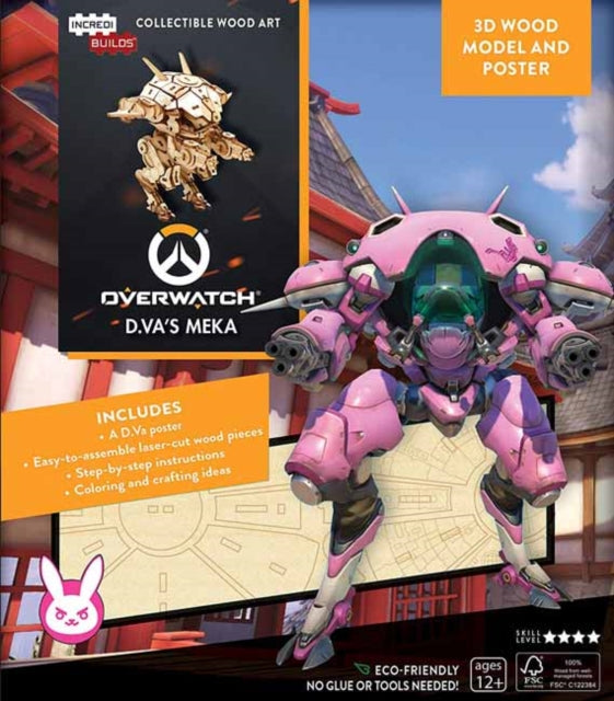 Book cover of: IncrediBuilds: Overwatch: D.Va's MEKA 3D Wood Model and Poster
