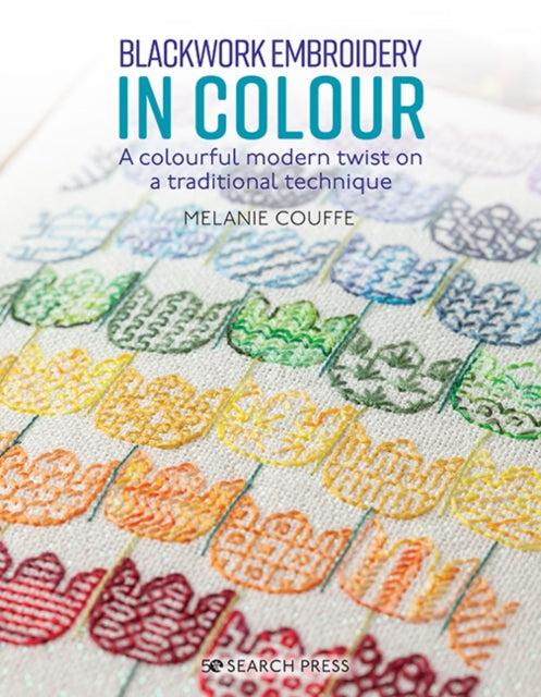 Book cover of: Blackwork Embroidery in Colour. By: Melanie Couffe