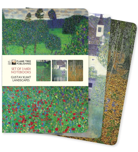Book cover of: Gustav Klimt: Landscapes Set of 3 Midi Notebooks. By: Flame Tree Studio