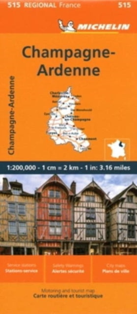 Book cover of: Champagne-Ardenne - Michelin Regional Map 515