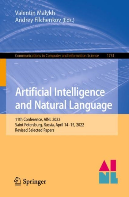 Book cover of: Artificial Intelligence and Natural Language. By: Valentin Malykh