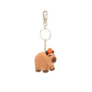 Capybara Felt Keyring