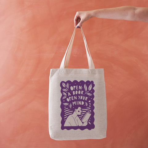 Open a Book, Open your Mind - Literary Tote Bag