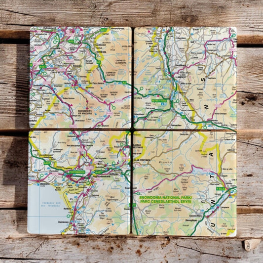 Book cover of: OS Map Ceramic Four Coaster Set - Snowdonia National Park