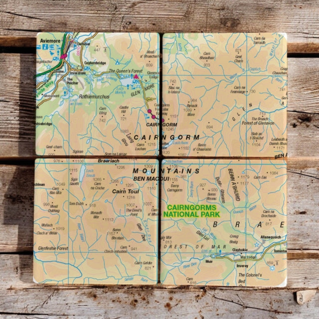 Book cover of: OS Map Ceramic Four Coaster Set - Cairngorms National Park