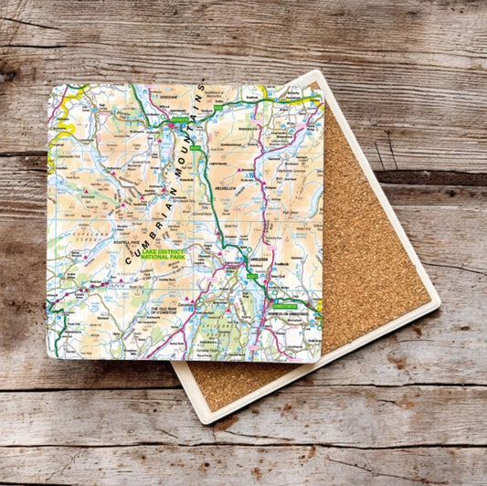 Book cover of: OS Map Ceramic Single Coaster - Lake District National Park