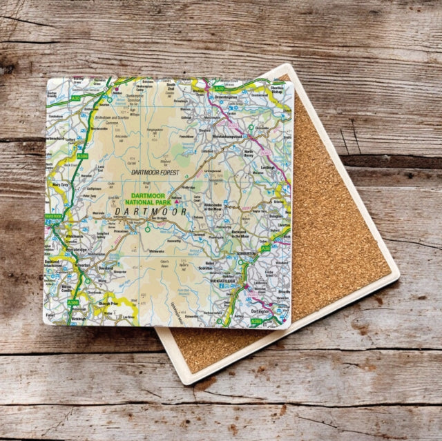 Book cover of: OS Map Ceramic Single Coaster - Dartmoor National Park