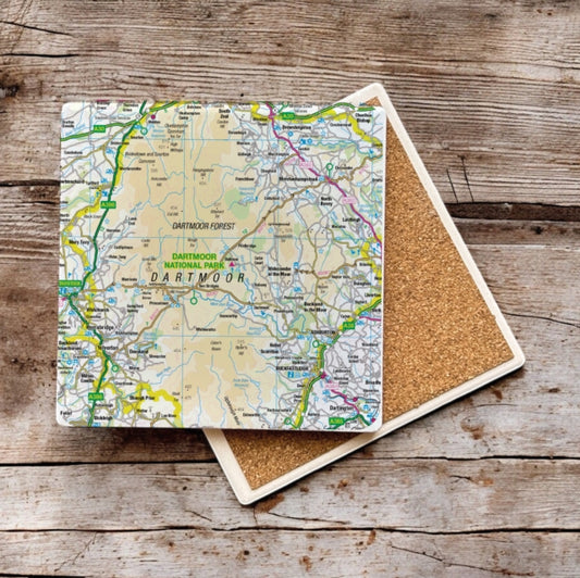 Book cover of: OS Map Ceramic Single Coaster - Dartmoor National Park