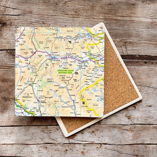 Book cover of: OS Map Ceramic Single Coaster - Yorkshire Dales National Park