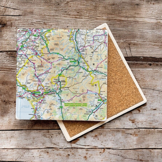 Book cover of: OS Map Ceramic Single Coaster - Snowdonia National Park