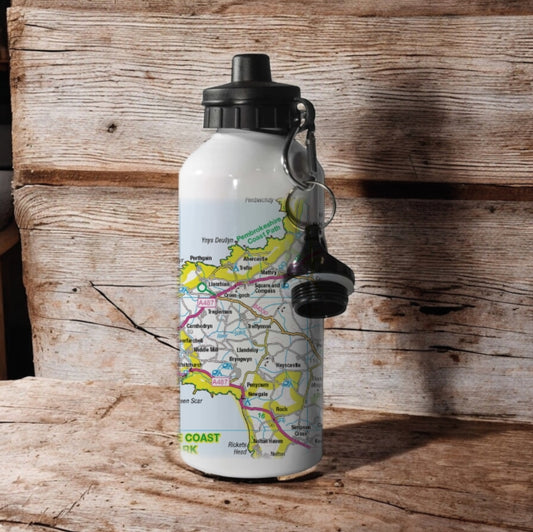 Book cover of: OS Map 600ml Metal Water Bottle - Pembrokeshire Coast National Park