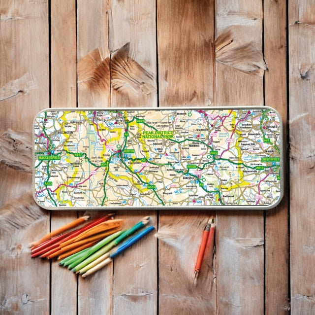 Book cover of: OS Map Metal Pencil Tin - Peak District National Park