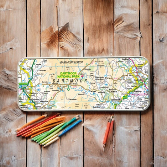 Book cover of: OS Map Metal Pencil Tin - Dartmoor National Park