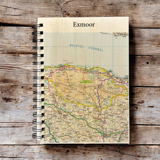 Book cover of: OS Map Wooden Lined Notebook - Exmoor National Park