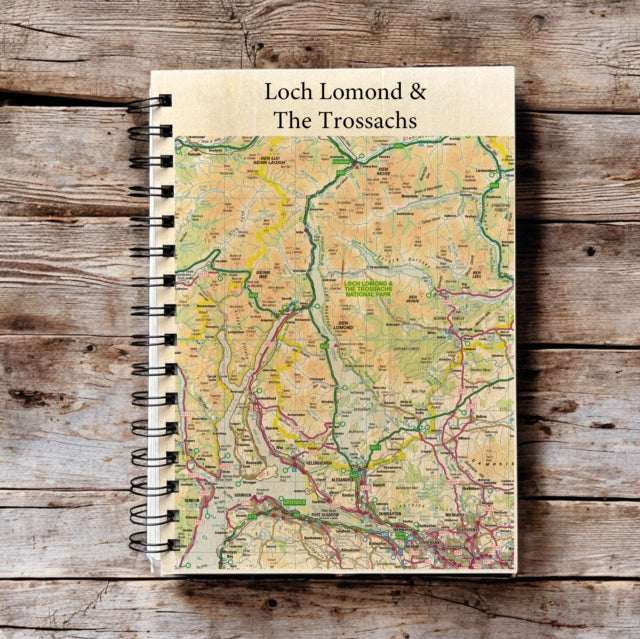 Book cover of: OS Map Wooden Lined Notebook - Loch Lomond and The Trossachs National Park