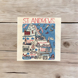 Julia Gash Wooden Coaster - St Andrews