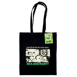 Rick And Morty (Manga-Zine) Black Tote Bag