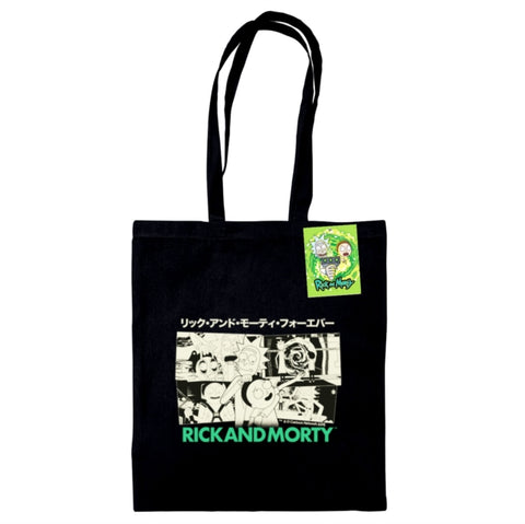 Rick And Morty (Manga-Zine) Black Tote Bag