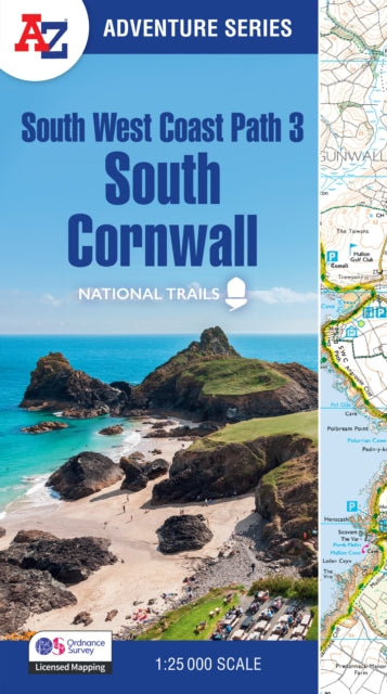 Book cover of: South West Coast Path 3 – South Cornwall. By: A-Z Maps