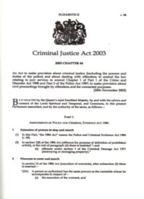 Book cover of: Criminal Justice Act 2003