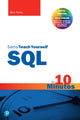 Book cover of: SQL in 10 Minutes a Day, Sams Teach Yourself