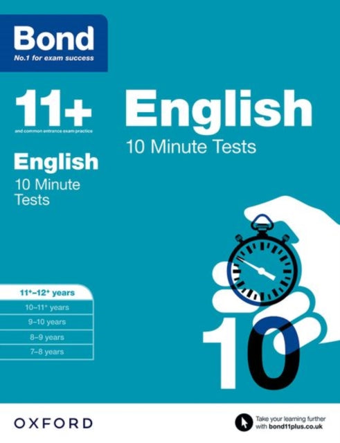 Book cover of: Bond 11+: English: 10 Minute Tests. By: Sarah Lindsay