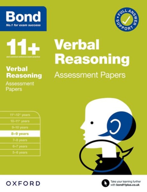 Book cover of: Bond 11+ Verbal Reasoning Assessment Papers 8-9 years (for GL Assessment & other 11 plus exams). By: Frances Down