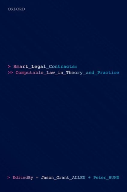 Book cover of: Smart Legal Contracts. By: Jason Allen