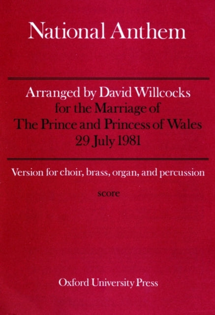 Book cover of: National Anthem. By: David Willcocks