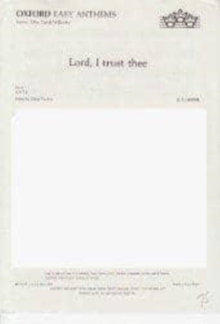 Lord, I trust thee
