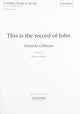 Book cover of: This is the record of John