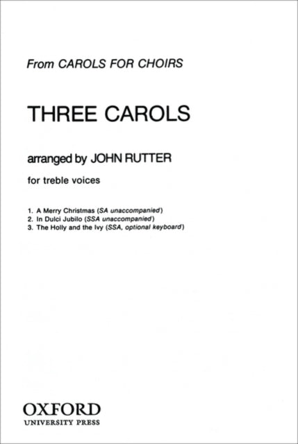 Book cover of: Three Carols. By: John Rutter