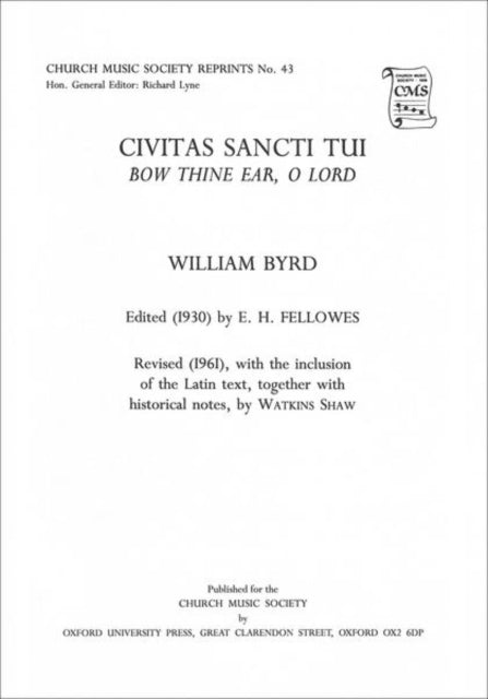 Book cover of: Civitas sancti tui (Bow thine ear, O Lord)