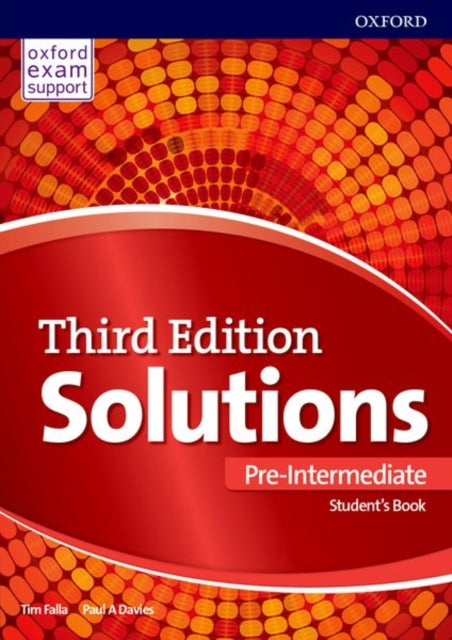 Book cover of: Solutions: Pre-Intermediate: Student's Book and Online Practice Pack. By: Tim Falla