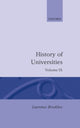 Book cover of: History of Universities: Volume IX: 1990. By: Laurence Brockliss